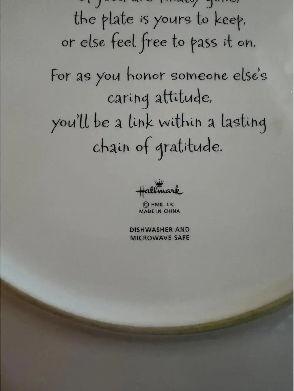 Hallmark Grateful Plateful 12” Serving Plate Cherries Inscription Vintage